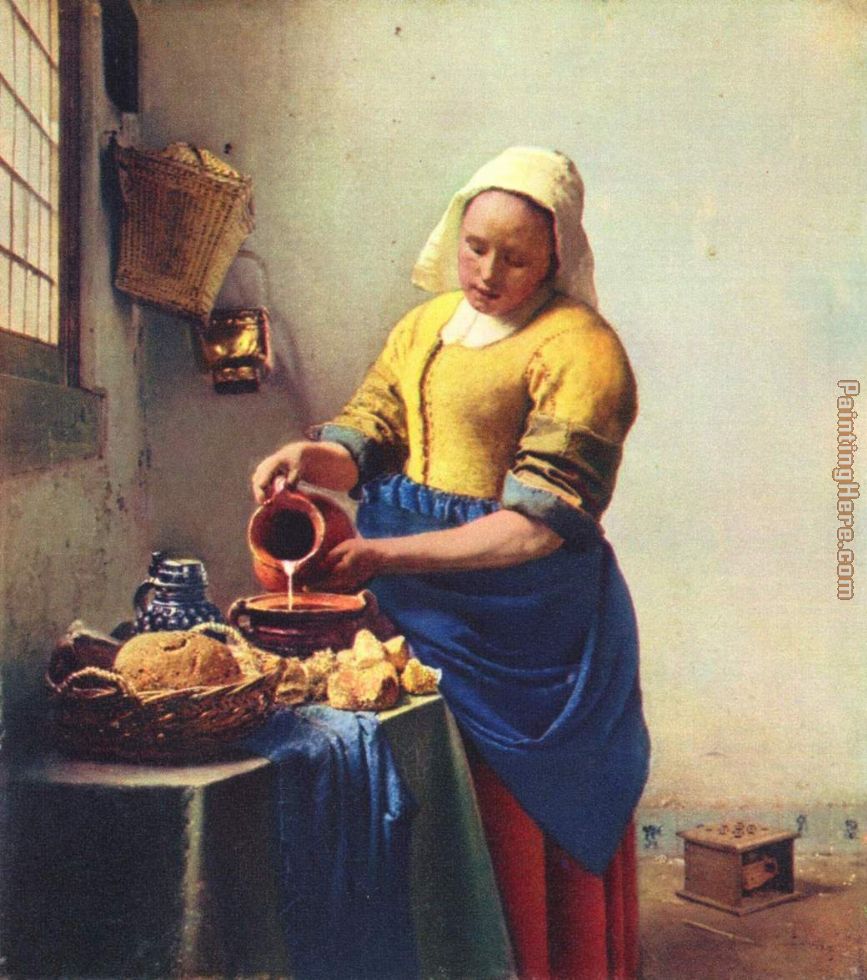 the Milkmaid painting - Johannes Vermeer the Milkmaid art painting